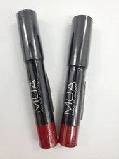 2X  Mua Make Up Academy Lip Color Crayon  350 Poppy New Red 