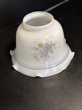 Vtg Midcentury Chandelier Sconce Pastel Blue Wildflowers Light Cover Globe MCM