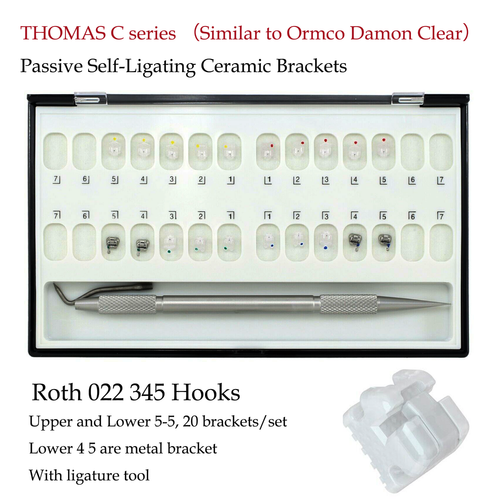 Orthodontic Self Ligating Brackets Braces Damon Clear Ceramic Roth MBT 022 345 - Picture 16 of 37