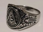 Silver Masonic Ring (SIZE 13) Master Mason Square Compass Freemason 