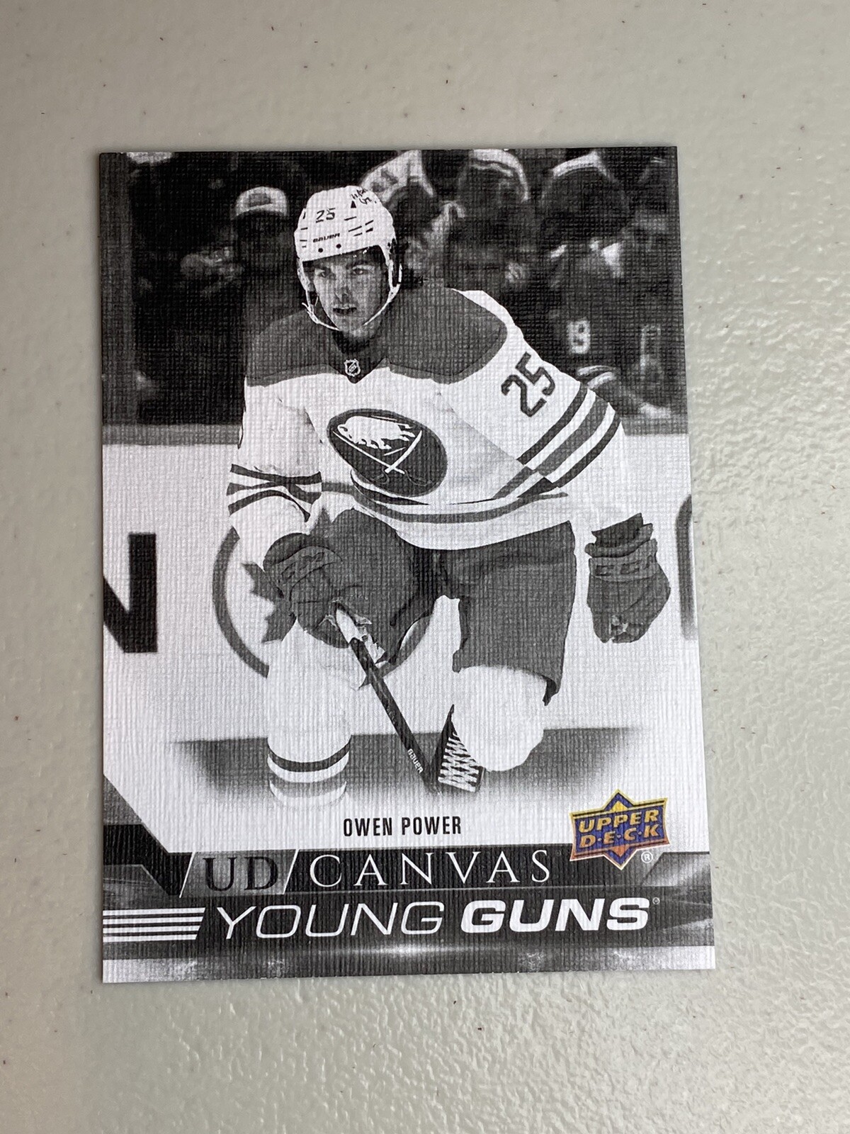 Owen Power 2022-23 Upper Deck Young Guns Canvas #C119 Black White Buffalo Sabres