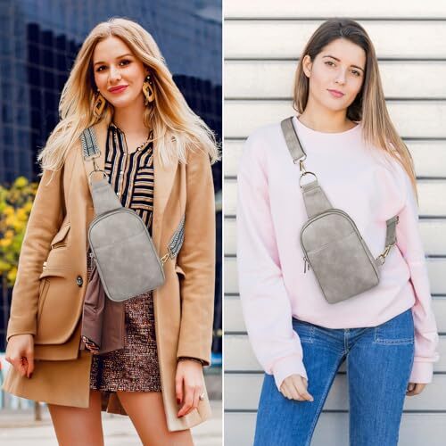 Sling Bag for Women with 2 Straps Crossbody Bags for 5# Grey