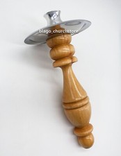 Candeliere in legno da chiesa un candelabro in mano 7,48"