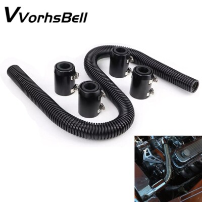 48'' Flexible Radiator Hose Stainless Steel Universal Water Hoses Adapter Coolant