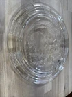1935 Federal Glass Co. Sharon Cabbage Rose Crystal 11 1/2" Footed Cake Plate VGD
