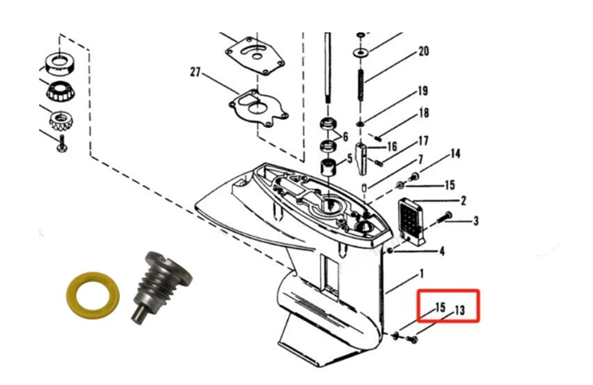 2* 8M0058389 For Mercruiser Alpha Magnetic Outdrive Lower Unit 