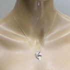 New 925 Sterling Silver .10ct diamond Twin Dolphins pendant necklace 4.6g  18" — photo 7