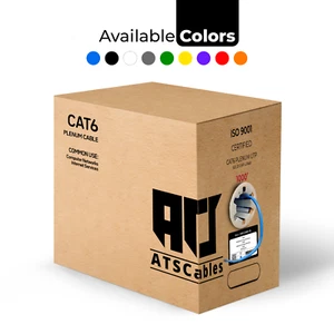 Cat6 Plénum 1000ft 550 Mhz Câble Ethernet bleu, blanc, noir, violet et jaune