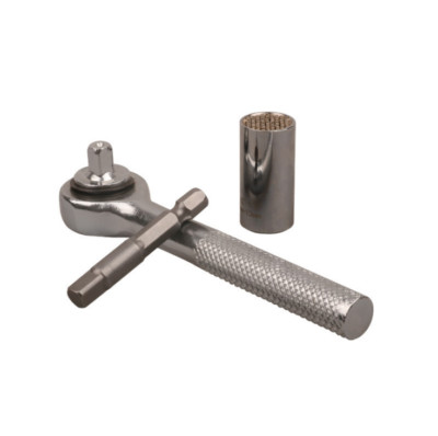 3PC Universal Socket Wrench Endeavor Tool 1/4  Socket Grip Multifunction Spanner