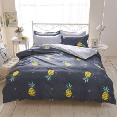3D Pineapple Pattern ZHUA67 Bed Pillowcases Quilt Duvet Cover Set Queen King Zoe