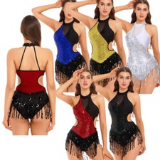 Womens Outfits Party Dress Rumba Jumpsuit Cocktail Gloves Lyrical Latin Dancing
