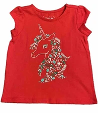 NWT Toddler Girls 3T Dot & Zazz Christmas Unicorn Horse Candy Cane Red Shirt NEW