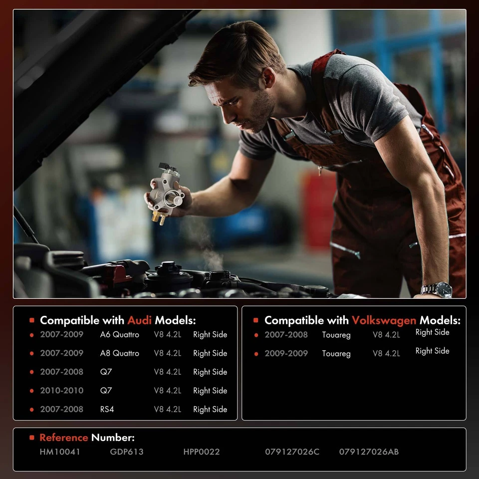 Bomba de combustível de alta pressão direita para Audi A6 Quattro 2007-2008 VW 4.2L 079127026C - Imagem 2 de 4