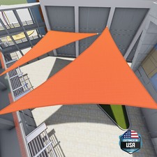 1-11' Sun Shade Sail Canopy Right Triangle Orange UV Sunshade Yard Deck Outdoor