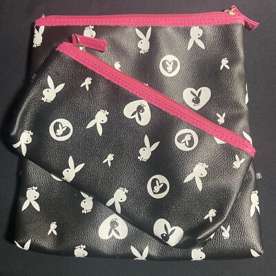 Vintage Playboy Bunny Monogram Makeup Bags Pencil Pouch Clutch Purse  Y2K - Main Image