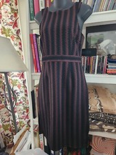 Anthropologie Maeve Meridian Black Brown Dress S sexy bodycon
