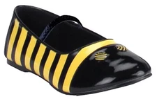Funtasma Child's Bumble Bee Flat, Black/Yellow Patent Leather, 11/12 Small C254
