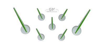 Custom Gauge Pointer Needles 2014-2020 Chevy GMC Trucks and SUVs Silver Green
