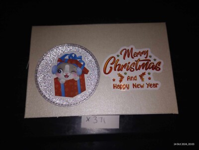 Luxus Handarbeit Personalisiert Weihnachtskarte Silber Glitzer Kätzchen X371 Multibuy