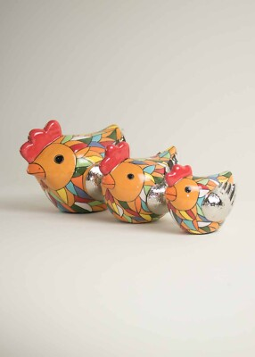 #ad Sunnyside Chicken Trio Silver Bathed $34.00