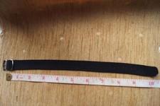 NOS BLACK NYLON ONE PIECE WATCH STRAP 17mm SILVER BUCKLE