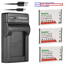 Kastar Battery Slim Charger for Casio NP-20 NP20 Casio Exilim EX-M1 EX-M2 EX-Z77