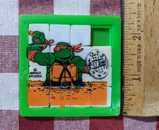 Vintage 1989 TMNT Plastic Tile Slide Puzzle Michaelangelo 