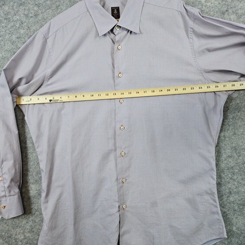 Robert Talbott Estate Bespoke Dress Shirt Size XXL Lavender & Gold Mini Checks - Picture 9 of 14