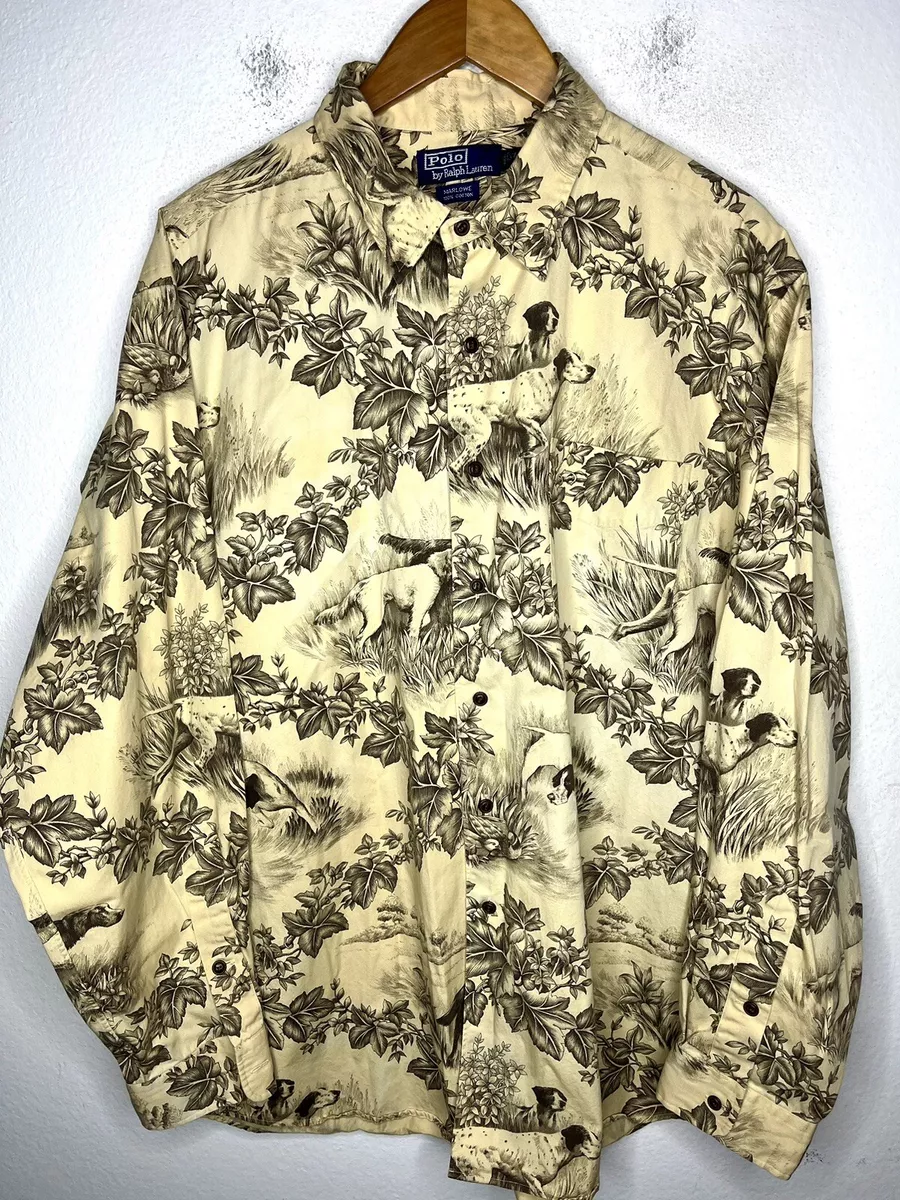 Polo Ralph Lauren X-Large Marlowe Duck Hunting Shirt XXL RRL VTG Dogs Sportsman