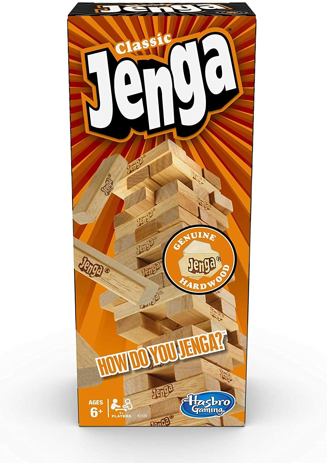 Hasbro Gaming Jenga Wooden Blocks Stacking Tumbling Tower Kids Game Ages 6  and Up ( Exclusive)