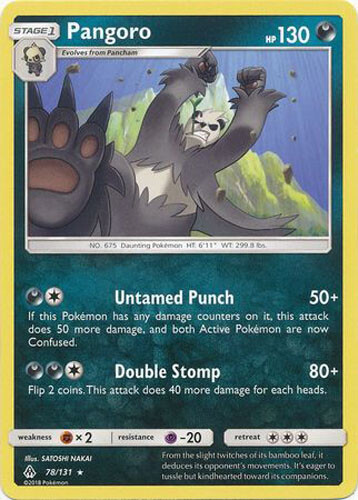 Pokemon Card - Sun & Moon Forbidden Light 78/131 - PANGORO (rare) - NM/Mint