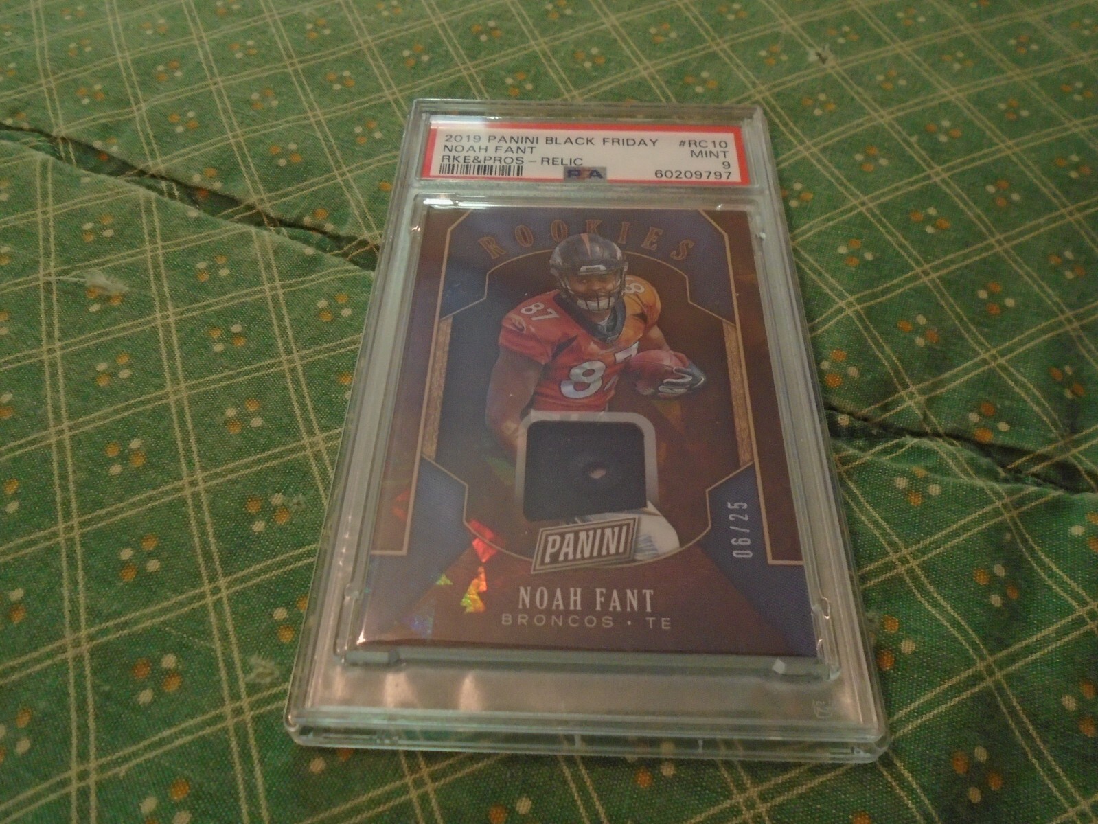 Noah Fant Panini Black Friday Rookies & Prospects #RC10 Relic