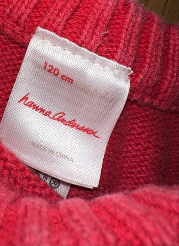 Hanna Andersson Girls Holiday Fair Isle Snowflake Winter Red Sweater Sz 6 /120 - Picture 3 of 5