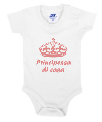 Tutina Neonato Baby Body Maschio Femmina Divertente Principessa Principino
