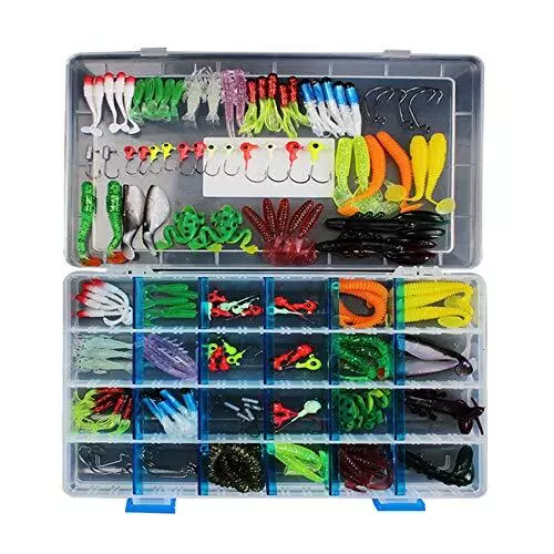 146 Pieces Fishing Lure Kits Mixed Universal Artificial Soft Bait