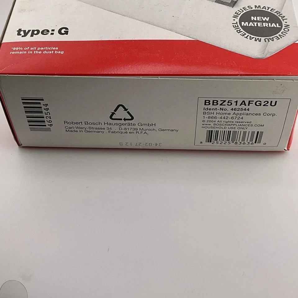 SEALED BOSCH Part #462544 MEGAfilt SuperTEX 5 Pack Vacuum Bags. Genuine - Image 4 of 4