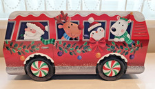 Santa Camper Van. Novelty Biscuit Tin. Empty. VGC.