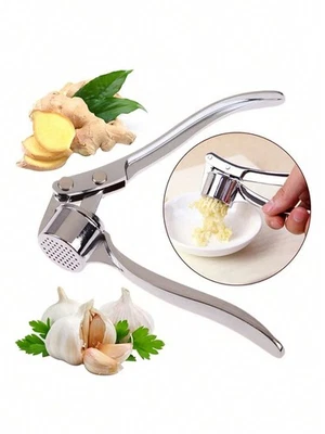 STAINLESS STEEL GARLIC CRUSHER SQUEEZER PRESS MASHER MINCER KITCHEN MANUAL TOOL.