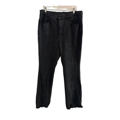 Good American Black Classic Boot Jeans Size 16 Raw Hem