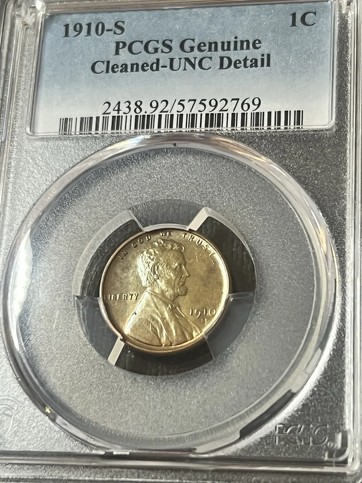 1910-S, 1912, 1931 and 1949 Cleaned Lincoln cents- UNC And AU Details-PCGS - Image 4 of 4