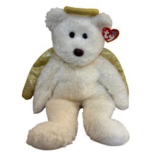 Ty Beanie Babies Angel Bear Plush Sparkle Halo Wings Gold 2000 Collectible