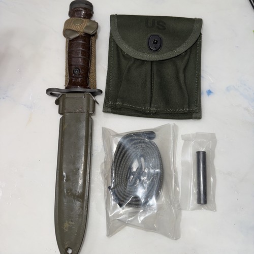 M1 Carbine 1958 Italian MFG Bayonet, And Repo Sling, Oiler, And Stock Mag Pouch.