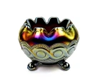 Northwood Signed Iridescent Carnival Glass Beaded Cable 3 1/2" Rose Bowl 1910–15
