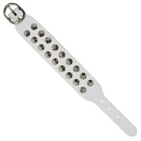 Lederarmband Mit Spitznieten Zweireihig WeißEs Nietenarmband Nieten Armband Weiß