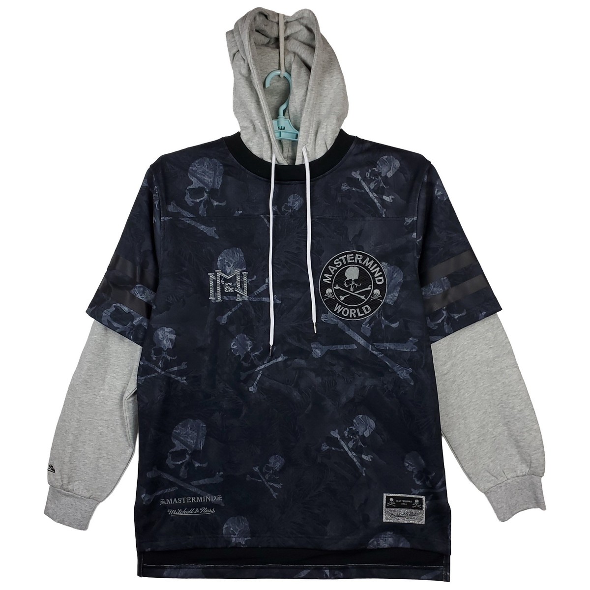 Mastermind World Mitchell & Ness Large Hoodie Allover Skull Print