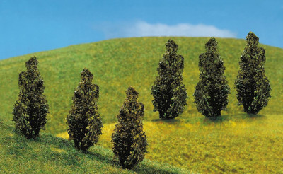 Faller 181229 Premium Series: Pack Of Six Cypress Trees (Height 40 Mm)