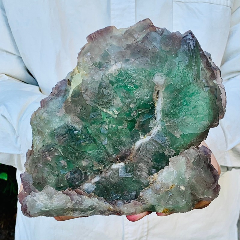 5.02LB Natural Large Particle Cubic Fluorite Crystal Specimen