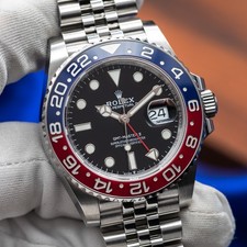 ROLEX GMT-Master II "Pepsi" Blue & Red Bezel Black Dial Stainless 126710BLRO
