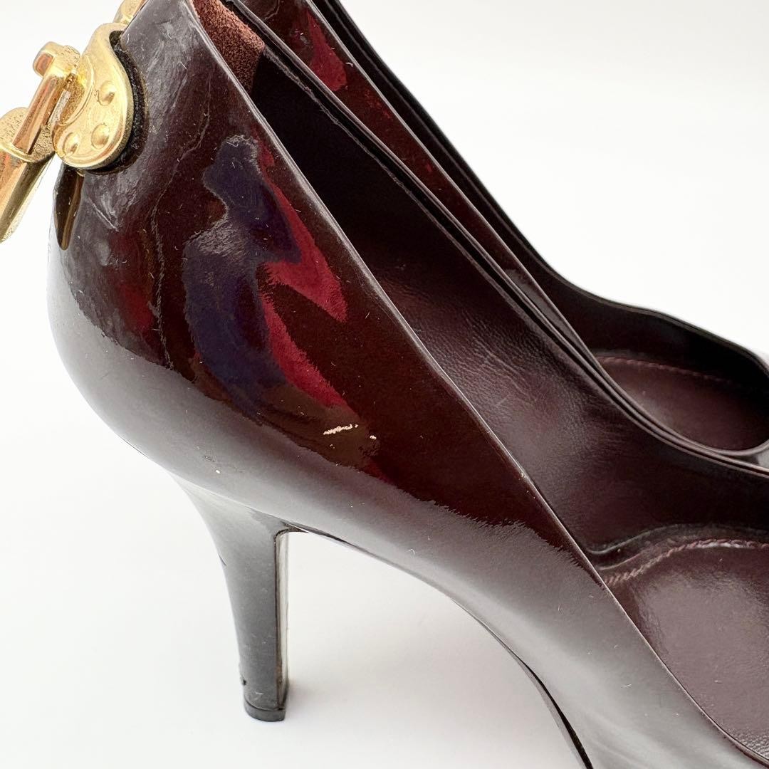 LOUIS VUITTON Pumps Heel Leather Dark Brown EU 35.5 135340K Authentic thumbnail 10