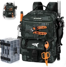 KastKing BaitSpace 50L Fishing Tackle Backpack with Removable Bait Binder